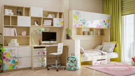 Детская комната Флёр (Белый/корпус Клен) в Щёлково - shhyolkovo.katalogmebeli.com | фото