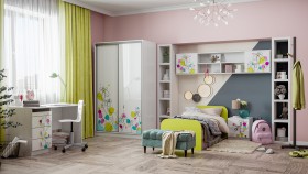 Детская комната Флер (Белый/корпус Выбеленное дерево) в Щёлково - shhyolkovo.katalogmebeli.com | фото