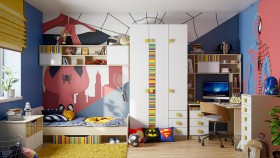 Детская комната Клаксон без машинок (Белый/корпус Клен) в Щёлково - shhyolkovo.katalogmebeli.com | фото
