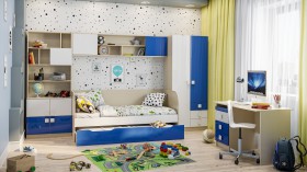 Детская комната Скай Люкс (Синий/Белый/корпус Клен) в Щёлково - shhyolkovo.katalogmebeli.com | фото