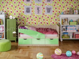 Кровать Бабочки 2,0м (Салатовый металлик) в Щёлково - shhyolkovo.katalogmebeli.com | фото