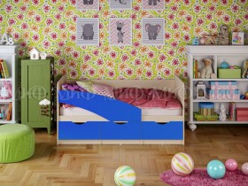 Кровать Бабочки 2,0м (Синий матовый) в Щёлково - shhyolkovo.katalogmebeli.com | фото