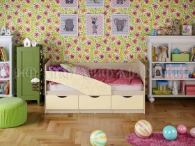 Кровать Бабочки 2,0м (Ваниль матовый) в Щёлково - shhyolkovo.katalogmebeli.com | фото