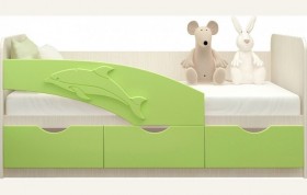 Кровать детская 1,6м Дельфин (Салатовый металлик) в Щёлково - shhyolkovo.katalogmebeli.com | фото