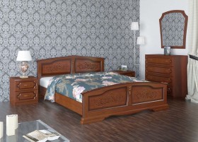 Кровать Елена из массива сосны 1600*2000 Орех в Щёлково - shhyolkovo.katalogmebeli.com | фото