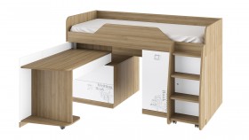 Кровать комбинированная «Оксфорд» (Ривьера/Белый с рисунком) в Щёлково - shhyolkovo.katalogmebeli.com | фото 3