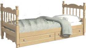 Кровать одинарная Аленка из массива сосны 800*1890 Сосна в Щёлково - shhyolkovo.katalogmebeli.com | фото