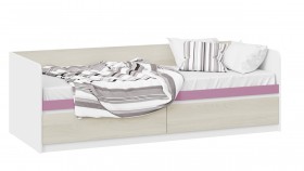 Кровать «Сканди» с 2 ящиками Дуб Гарден/Белый/Лиловый в Щёлково - shhyolkovo.katalogmebeli.com | фото