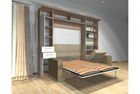 Шкаф-кровать с диваном Каролина в Щёлково - shhyolkovo.katalogmebeli.com | фото 3