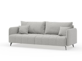 Валериан диван трёхместный прямой Светло-серый, ткань RICO FLEX 108 в Щёлково - shhyolkovo.katalogmebeli.com | фото